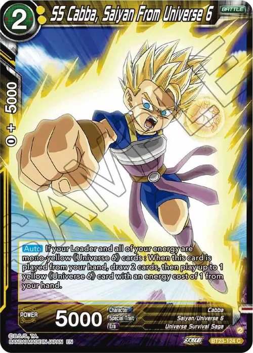 SS Cabba, Saiyan From Universe 6 card art