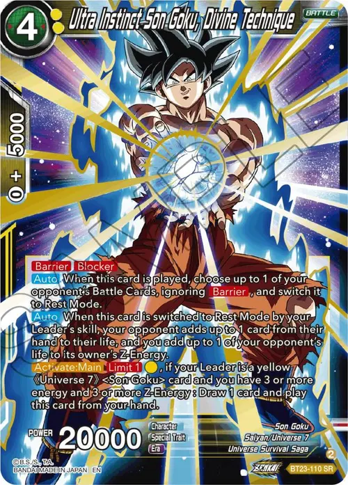 Ultra Instinct Son Goku, Divine Technique card art