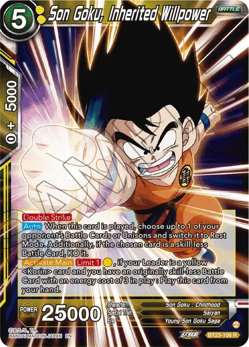 Son Goku, Inherited Willpower card art