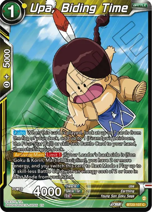 Upa, Biding Time card art