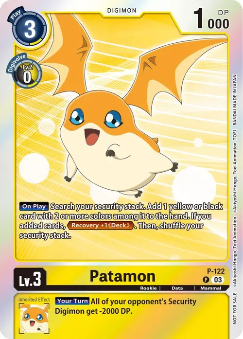 Patamon - P-122 (Tamer Party Pack -The Beginning- Ver. 2.0) card art