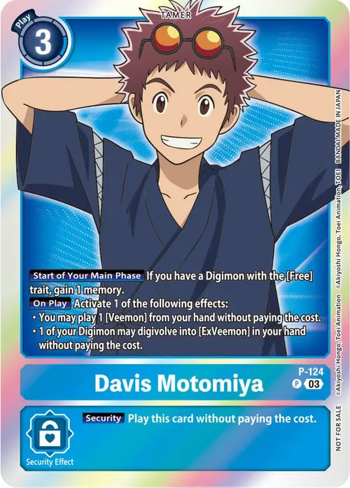 Davis Motomiya - P-124 (Tamer Party Pack -The Beginning- Ver. 2.0) card art