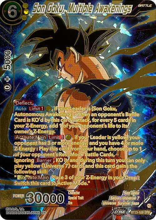 Son Goku, Multiple Awakenings (SPR) card art