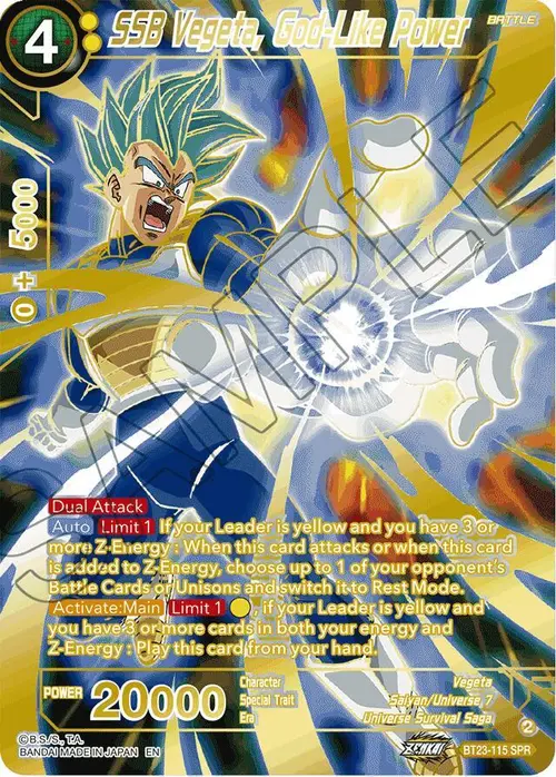 SSB Vegeta, God-Like Power (SPR) card art