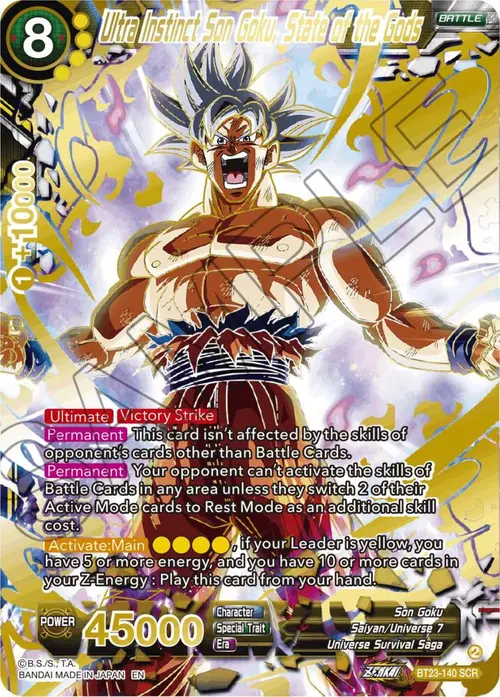 Ultra Instinct Son Goku, State of the Gods card art