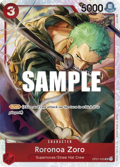 Roronoa Zoro - OP01-025 (Ultra Deck: The Three Captains) card art