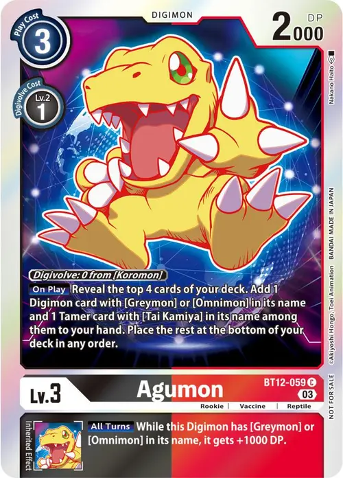 Agumon - BT12-059 (Official Tournament Pack Vol.11) card art