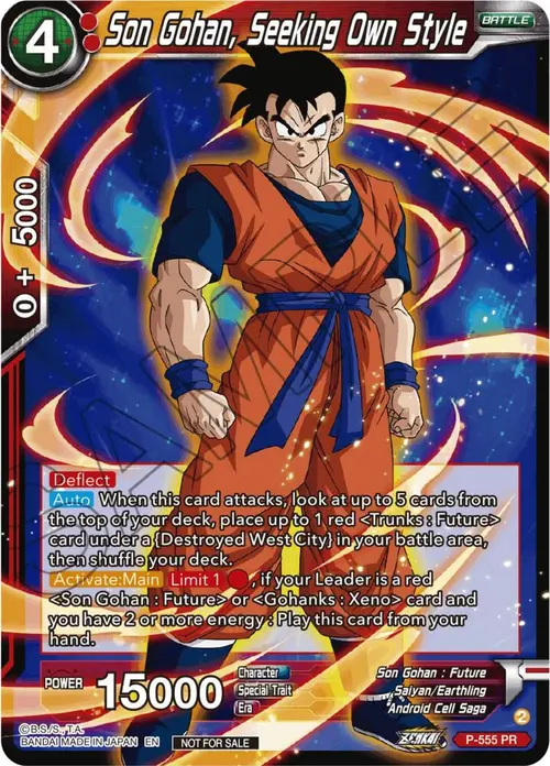 Son Gohan, Seeking Own Style (Zenkai Series Tournament Pack Vol.6) card art