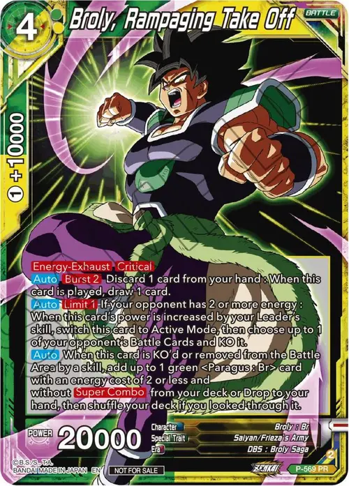 Broly, Rampaging Take Off (Zenkai Series Tournament Pack Vol.6) card art