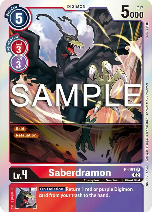 Saberdramon - P-091 (3rd Anniversary Update Pack) card art