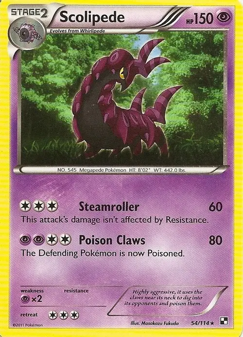 Scolipede - 54/114 (Cracked Ice Holo) card art