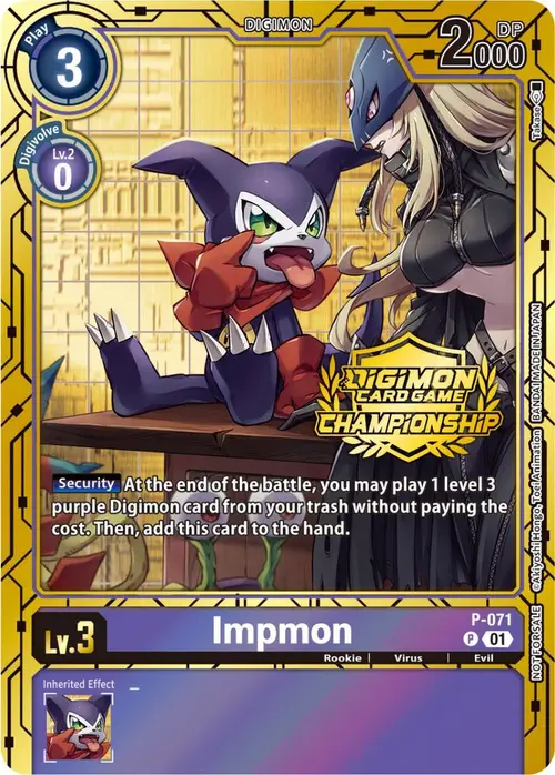 Impmon - P-071 (Championship 2023 Gold Card Set) card art