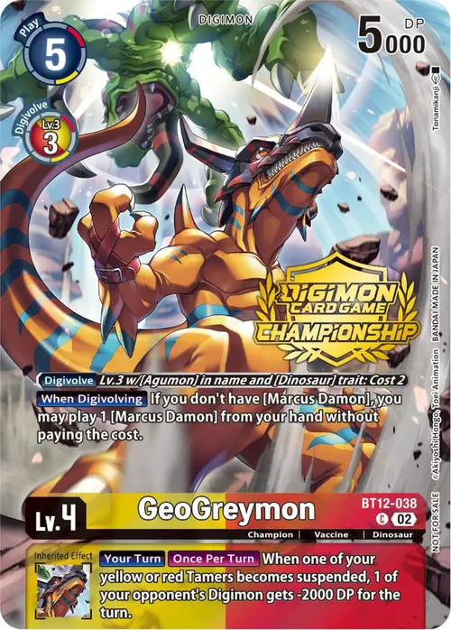 GeoGreymon (Championship 2023 Tamers Pack) card art