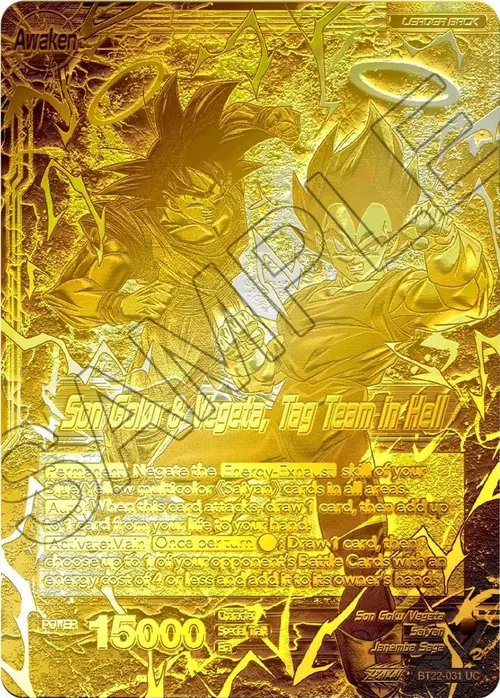 Son Goku // Son Goku & Vegeta, Tag Team in Hell (2023 Championship Finals) (Gold Metal Foil) card art