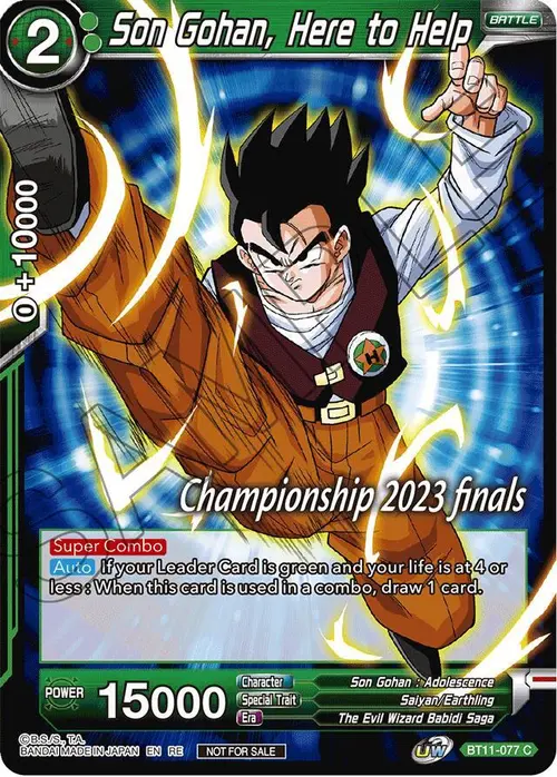 Son Gohan, Here to Help (2023 Championship Finals Celebration Pack) card art