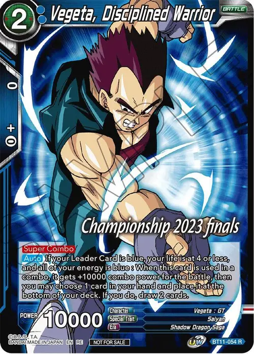 Vegeta, Disciplined Warrior (2023 Championship Finals Celebration Pack) card art