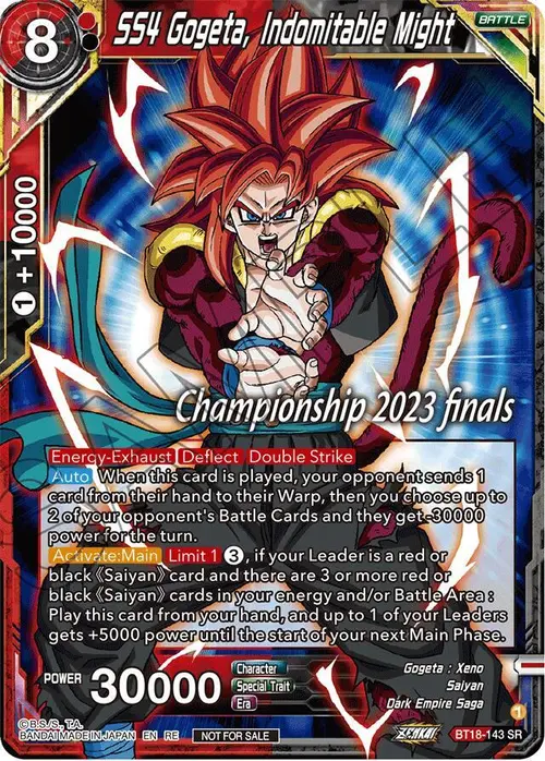 SS4 Gogeta, Indomitable Might (2023 Championship Finals Celebration Pack) card art