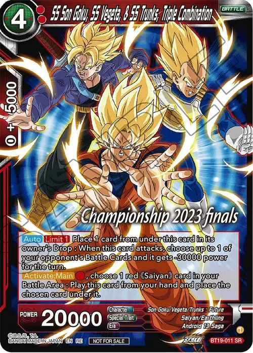 SS Son Goku, SS Vegeta, & SS Trunks, Triple Combination (2023 Championship Finals Celebration Pack) card art