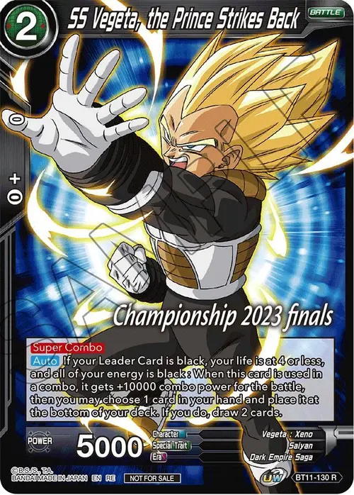 SS Vegeta, the Prince Strikes Back (2023 Championship Finals Celebration Pack) card art