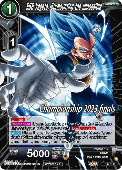 SSB Vegeta, Surmounting the Impossible (2023 Championship Finals Celebration Pack) card art