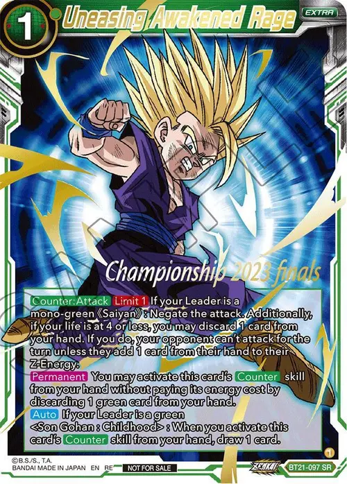 Uneasing Awakened Rage (2023 Championship Finals Celebration Pack Deluxe Set) card art