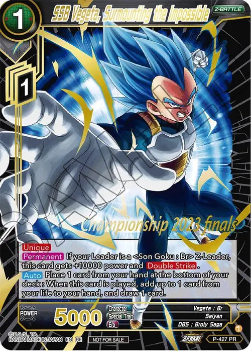 SSB Vegeta, Surmounting the Impossible (2023 Championship Finals Celebration Pack Deluxe Set) card art
