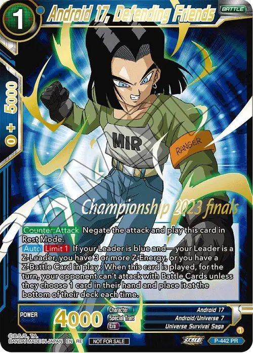 Android 17, Defending Friends (2023 Championship Finals Celebration Pack Deluxe Set) card art