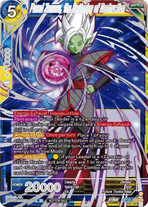 Fused Zamasu, the Beginning of Destruction (Championship 2023 Reward Alternate Art Card Set) (Holo) card art