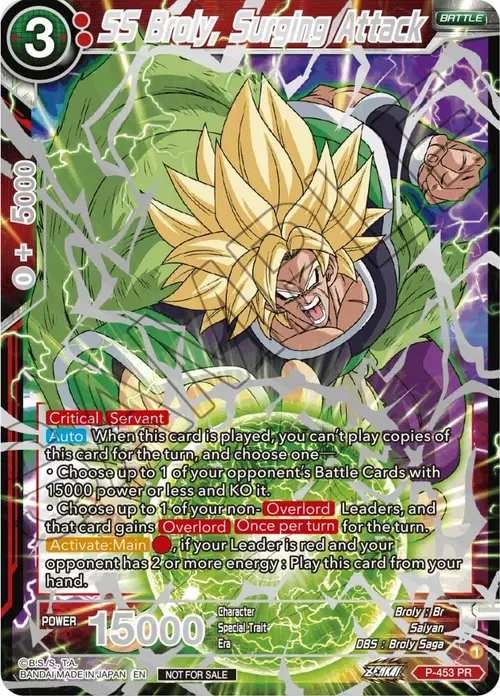 SS Broly, Surging Attack (Championship 2023 Reward Alternate Art Card Set) (Holo) card art