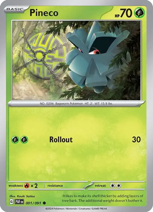 Pineco - 001/091 card art