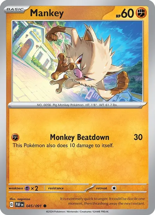 Mankey - 045/091 card art
