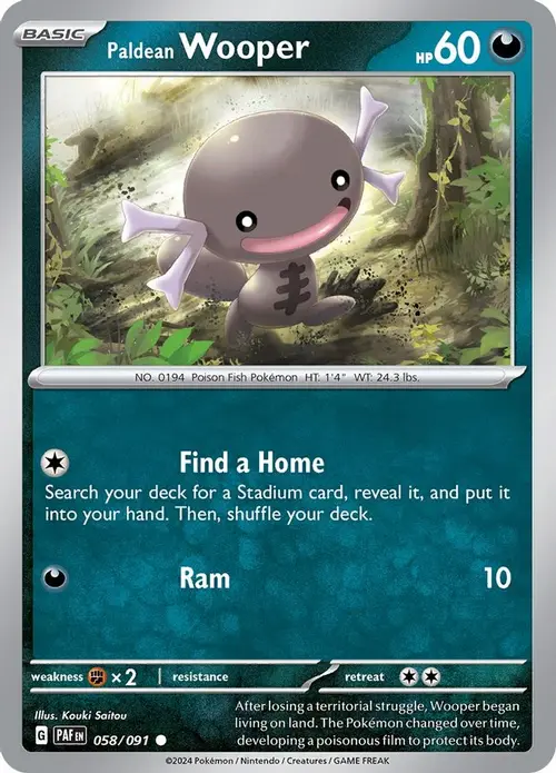 Paldean Wooper - 058/091 card art