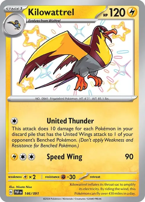 Kilowattrel - 146/091 card art