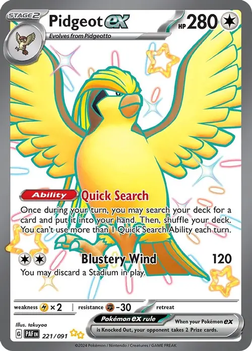 Pidgeot ex card art