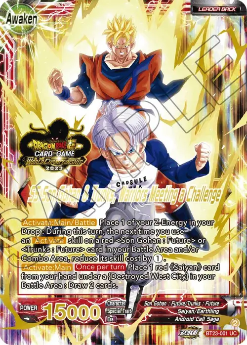 Son Gohan & Trunks // SS Son Gohan & Trunks, Warriors Meeting a Challenge (2023 Worlds ZENKAI 06 Leader Set) card art