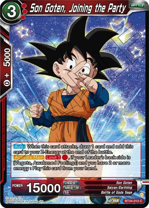 Son Goten, Joining the Party card art