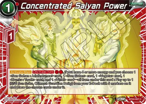 Concentrated Saiyan Power card art