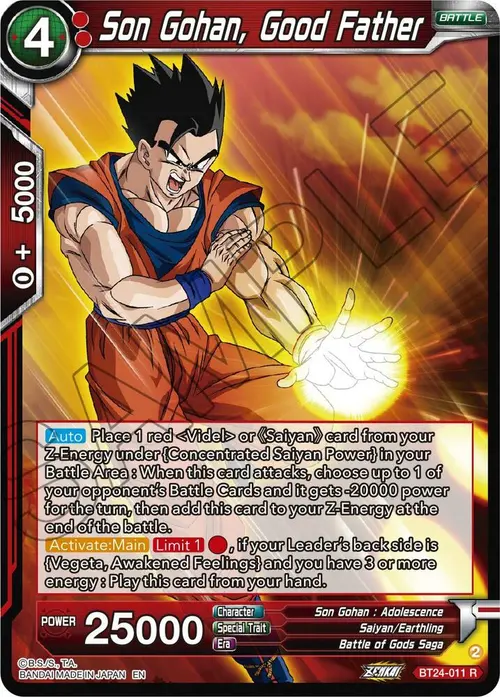 Son Gohan, Good Father card art