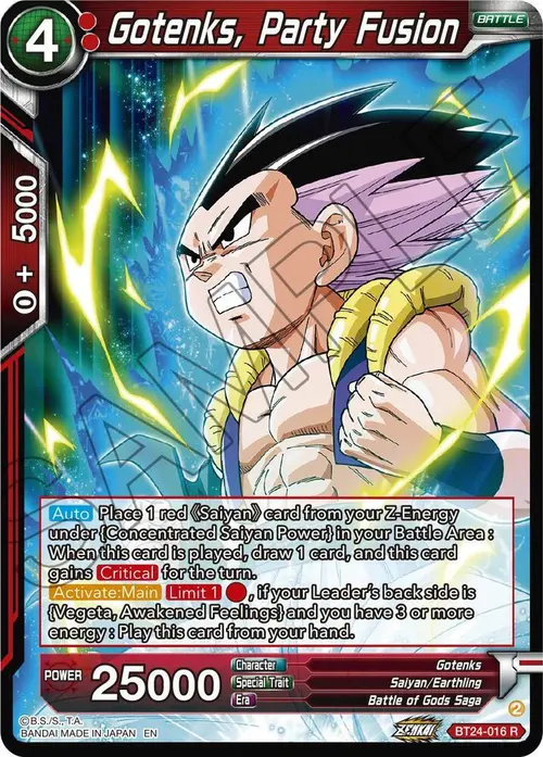 Gotenks, Party Fusion card art