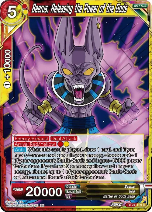 Beerus, Releasing the Power of the Gods card art