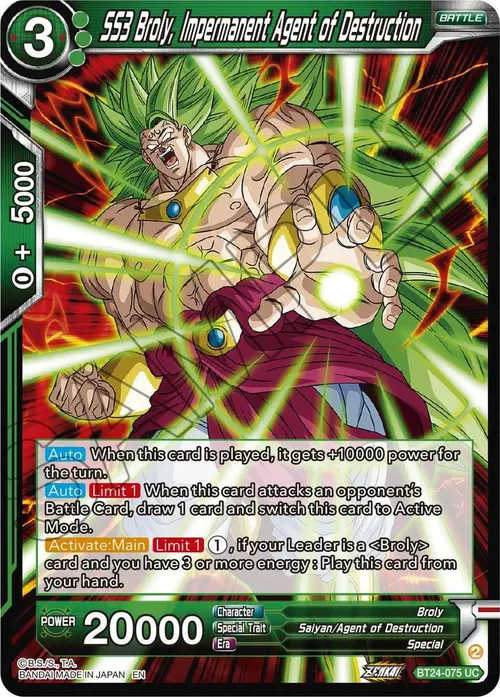 SS3 Broly, Impermanent Agent of Destruction card art