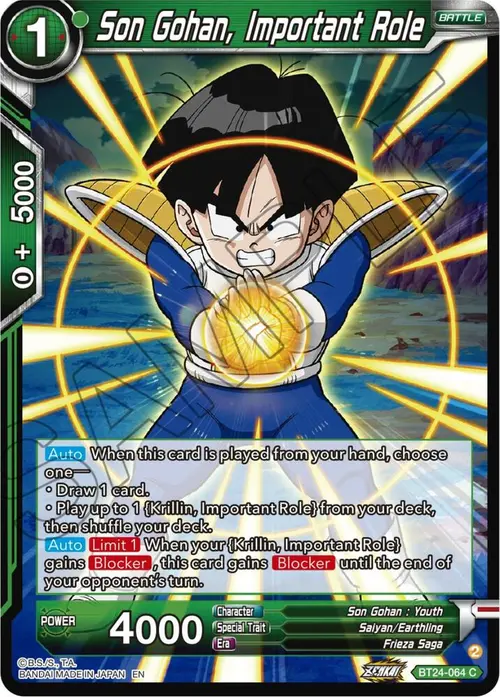Son Gohan, Important Role card art