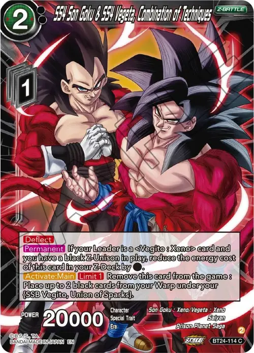 SS4 Son Goku & SS4 Vegeta, Combination of Techniques card art