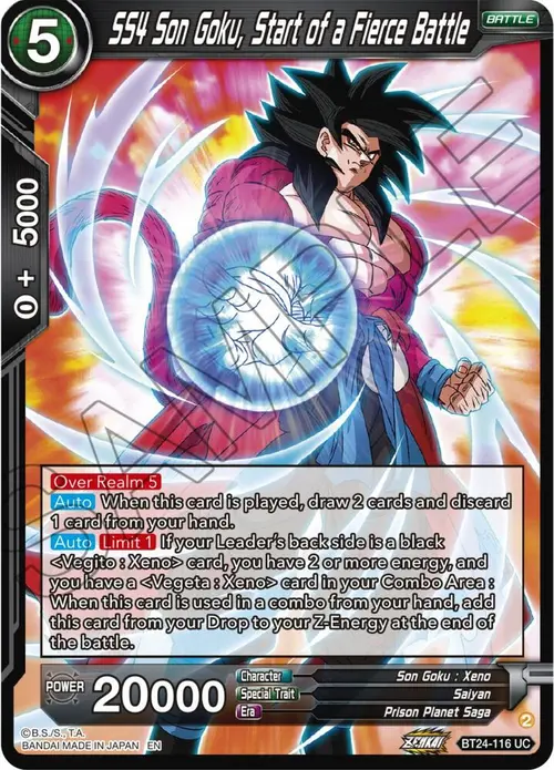 SS4 Son Goku, Start of a Fierce Battle card art