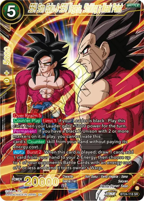 SS4 Son Goku & SS4 Vegeta, Striking a Weak Point card art