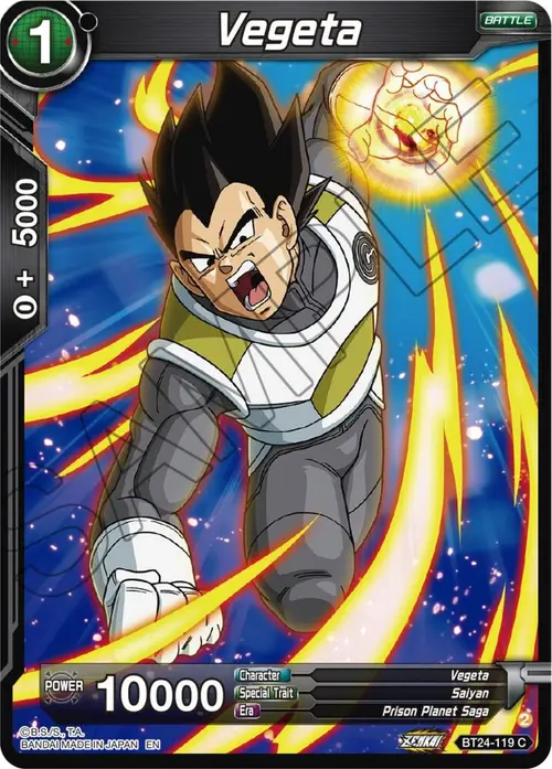 Vegeta card art