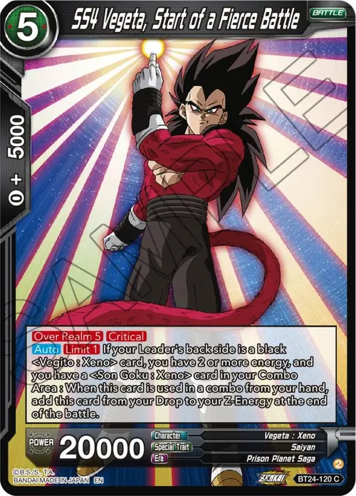 SS4 Vegeta, Start of a Fierce Battle card art