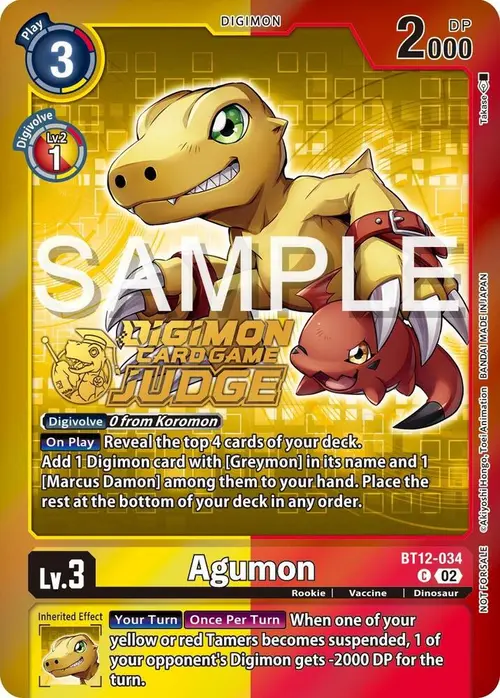 Agumon - BT12-034 (Judge Pack 5) card art