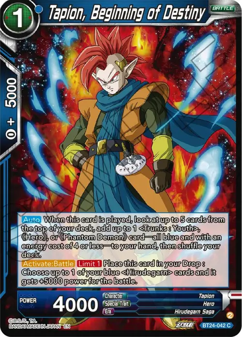 Tapion, Beginning of Destiny card art