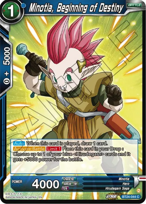 Minotia, Beginning of Destiny card art